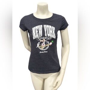 Looney Tunes Bugs Bunny T-Shirt New York Brooklyn Graphic Tee Size Large Gray